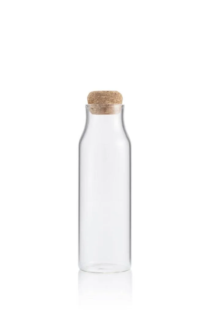 Borosilicate Glass Bottle with Cork Lid - 600ml