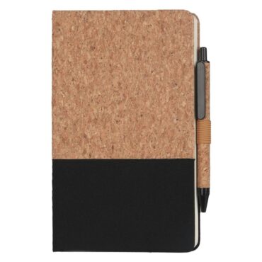 eco-neutral A5 Cork Fabric Notebook and Pen Set - Black