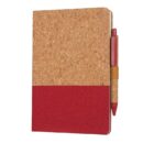 eco-neutral A5 Cork Fabric Notebook and Pen Set - Red