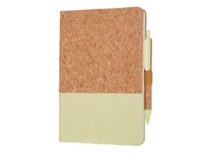 eco-neutral A5 Cork Fabric Notebook and Pen Set - Green