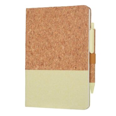 eco-neutral A5 Cork Fabric Notebook and Pen Set - Green