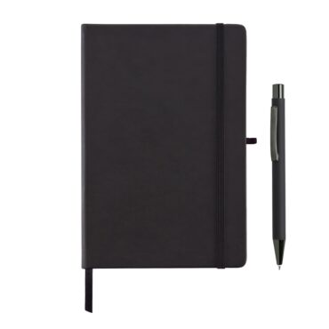 Giftology A5 Hard Cover Notebook and Pen Set - Black