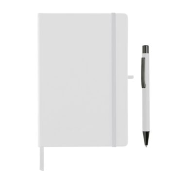 Giftology A5 Hard Cover Notebook and Pen Set - White