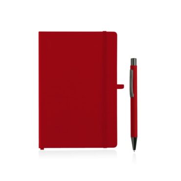 Giftology A5 Hard Cover Notebook and Pen Set - Red