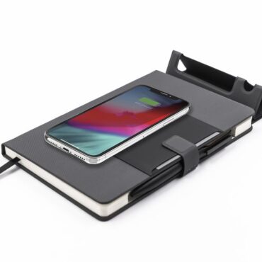 Santhome 15W Wireless Charging A5 Notebook with Phone Stand