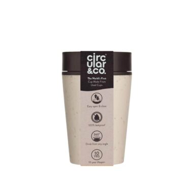 Circular Cup 8oz Cream and Cosmic Black