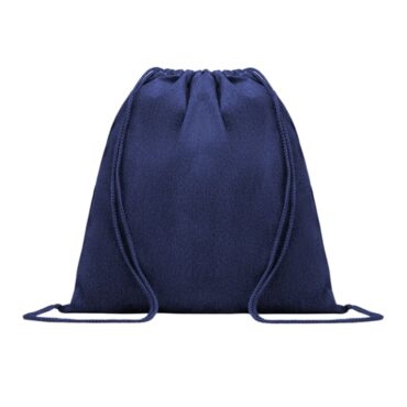 Upcycled Denim Drawstring Bag - Blue