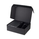 Giftology Set of Double Walled Tumbler, A5 Notebook and Pen - Black