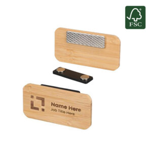 FSC-certified Sustainable Bamboo Name Badge with Magnet