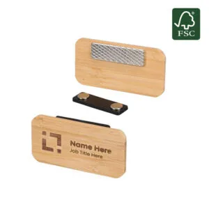 FSC-certified Sustainable Bamboo Name Badge with Magnet