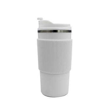 Coffee Mug with Silicone Grip 500ml - White