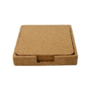 eco-neutral set of 4 Cork Coasters with Cork Stand