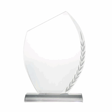 Crystal Awards with Engraved Leaf Design & Box