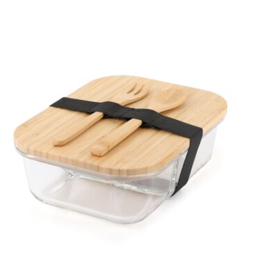 Hans Larsen Glass Lunch Box with Bamboo Cutlery