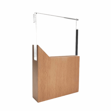 Rectangle Shaped Wood and Crystal Awards with Box