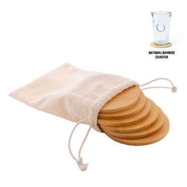 eco-neutral Set of 6 Bamboo Coasters